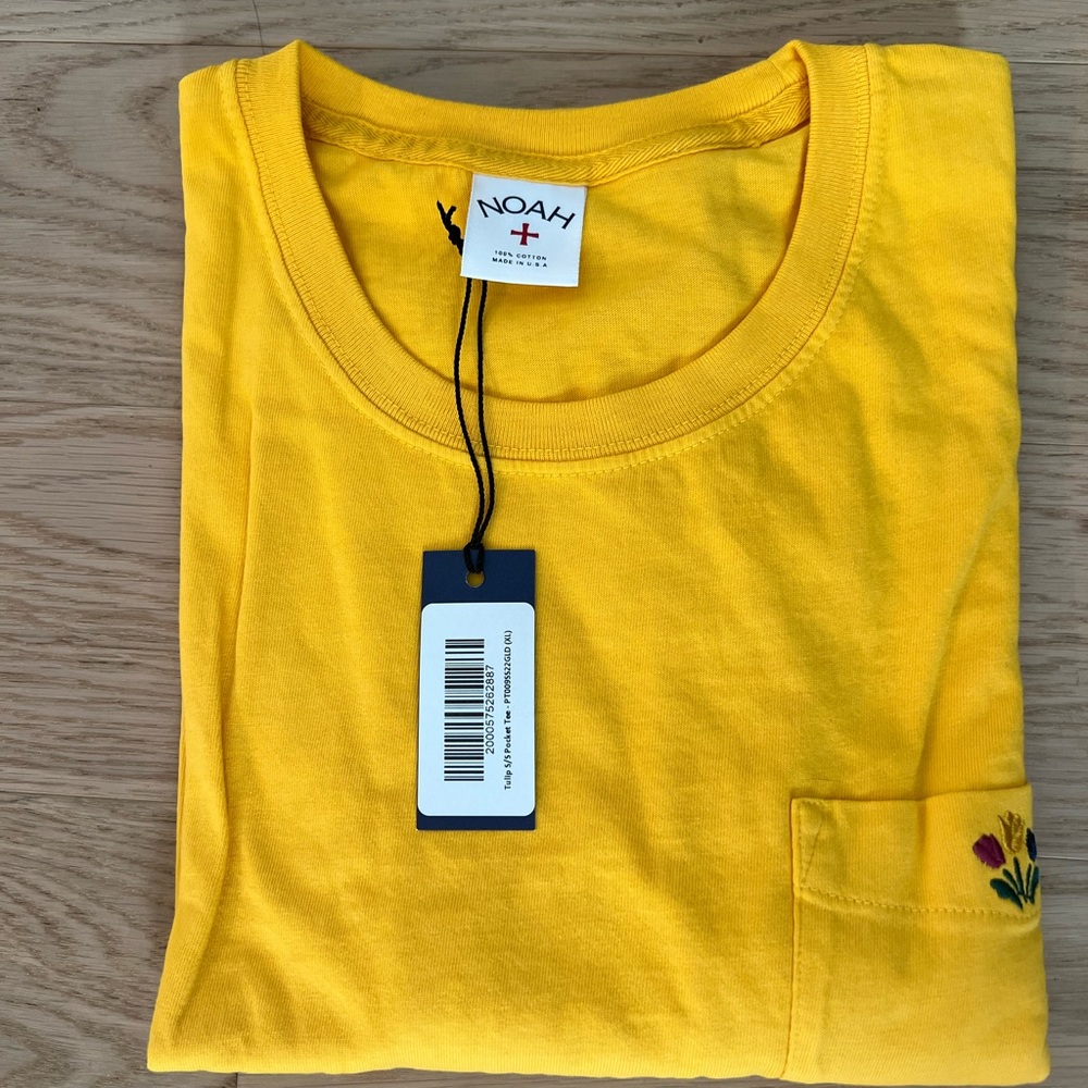 Noah Tulip Short Sleeve T-Shirt Yellow New with Tags XL